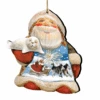 Set Of 2 Santa Northern Lights Of Christmas Wooden Ornaments 5.5" 2 Set Of 2 Santa Northern Lights Of Christmas Wooden Ornaments 5.5" -Christmas Decoration Store 8151844 1 11854.1667549627
