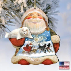 Set Of 2 Santa Northern Lights Of Christmas Wooden Ornaments 5.5" 9 Set Of 2 Santa Northern Lights Of Christmas Wooden Ornaments 5.5" -Christmas Decoration Store 8151844 4 73880.1667549629