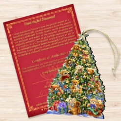 Set Of 2 Teddy Bear Tree With Gifts Wooden Christmas Ornaments 5.5" 8 Set Of 2 Teddy Bear Tree With Gifts Wooden Christmas Ornaments 5.5" -Christmas Decoration Store 8161019 2 1101 3 83911.1667549723