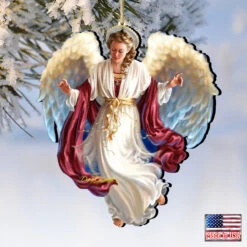 Set Of 2 Angel Bringing Peace On Earth Wooden Ornaments 5.5" 9 Set Of 2 Angel Bringing Peace On Earth Wooden Ornaments 5.5" -Christmas Decoration Store 8161048 1208 4 96217.1667549743