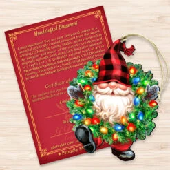 Set Of 2 Gnome Santa Wreath Lights Wooden Christmas Ornaments 5.5" 8 Set Of 2 Gnome Santa Wreath Lights Wooden Christmas Ornaments 5.5" -Christmas Decoration Store 8161053 dg 3 69349.1681987402