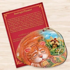 Set Of 2 Sleeping Kitten Wooden Christmas Ornaments 5.5" 8 Set Of 2 Sleeping Kitten Wooden Christmas Ornaments 5.5" -Christmas Decoration Store 8185251 3 87728.1667549747