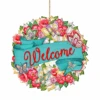 Set Of 2 Butterfly Floral Wreath "Welcome" Wooden ChristmasOrnaments 5.5" 2 Set Of 2 Butterfly Floral Wreath "Welcome" Wooden ChristmasOrnaments 5.5" -Christmas Decoration Store 8185316 1 94320.1667549642