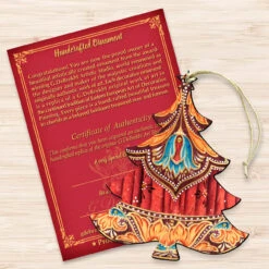 Set Of 2 Vivid Christmas Tree Wooden Ornaments 5.5" 8 Set Of 2 Vivid Christmas Tree Wooden Ornaments 5.5" -Christmas Decoration Store 8193147 3 26363.1667549660