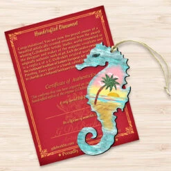 Set Of 2 Seahorse Beach Scene Wooden Christmas Ornaments 5.5" 8 Set Of 2 Seahorse Beach Scene Wooden Christmas Ornaments 5.5" -Christmas Decoration Store 8198517 3 36778.1667549680