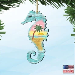 Set Of 2 Seahorse Beach Scene Wooden Christmas Ornaments 5.5" 9 Set Of 2 Seahorse Beach Scene Wooden Christmas Ornaments 5.5" -Christmas Decoration Store 8198517 4 27893.1667549681