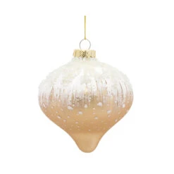 Set Of 6 Gold And White Finish Glass Christmas Ball Ornament 3.75-5.75" 8 Set Of 6 Gold And White Finish Glass Christmas Ball Ornament 3.75-5.75" -Christmas Decoration Store 83112 2 13633.1683977466
