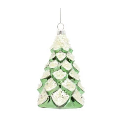Set Of 6 Green And White Glass Christmas Tree Ornaments 5.75" 7 Set Of 6 Green And White Glass Christmas Tree Ornaments 5.75" -Christmas Decoration Store 83154 2 05928.1687598442