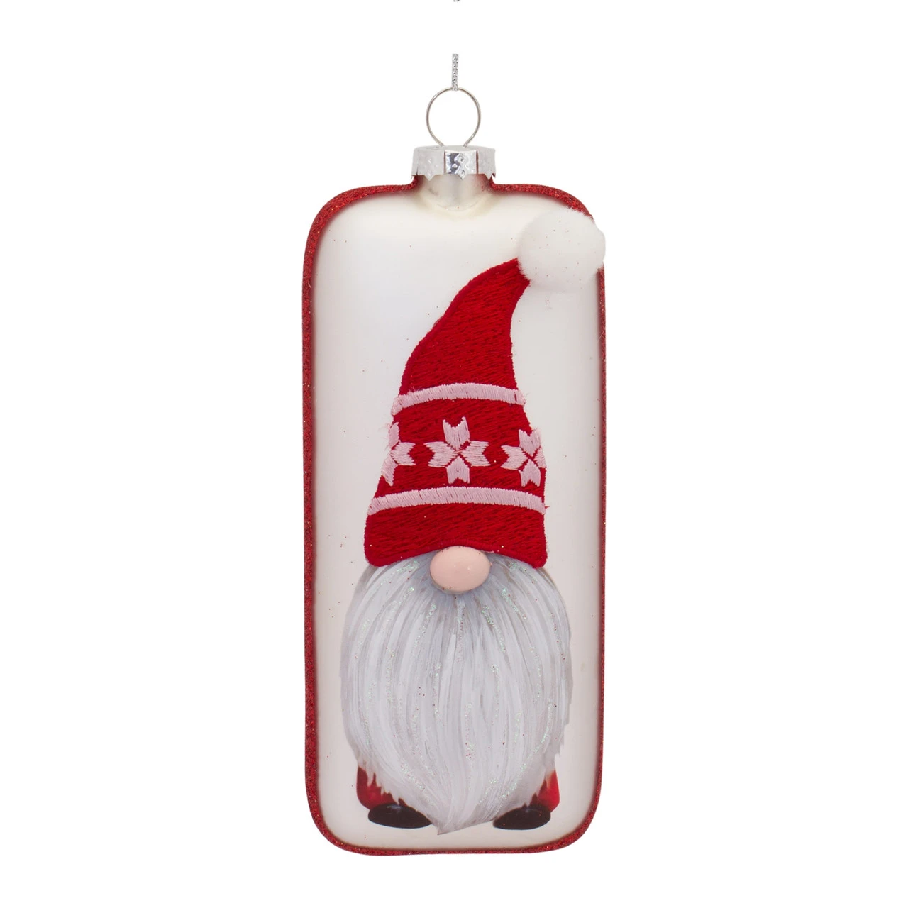 Set Of 12 Red And White Glass Gnome Christmas Ornament 6.25" 5 Set Of 12 Red And White Glass Gnome Christmas Ornament 6.25" - Image 3
