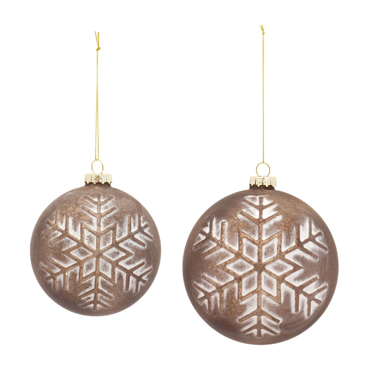 Set Of 4 Rustic Brown Finish Glass Christmas Ball Ornaments 3.5-4.5" 4 Set Of 4 Rustic Brown Finish Glass Christmas Ball Ornaments 3.5-4.5" - Image 2