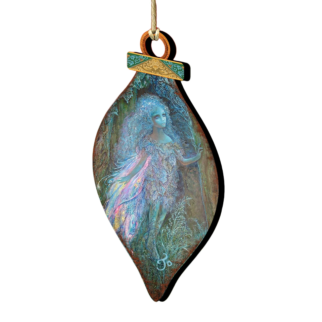 Set Of 2 Luminous Fairy In The Forest Wooden Christmas Ornaments 5.5" 3 Set Of 2 Luminous Fairy In The Forest Wooden Christmas Ornaments 5.5"