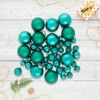 40ct Green 2- Finish Multiple Size Glass Ball Christmas Ornaments
