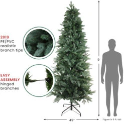 9' Slim Frasier Fir Artificial Christmas Tree, Unlit 9 9' Slim Frasier Fir Artificial Christmas Tree, Unlit -Christmas Decoration Store 927 58679.1684883905