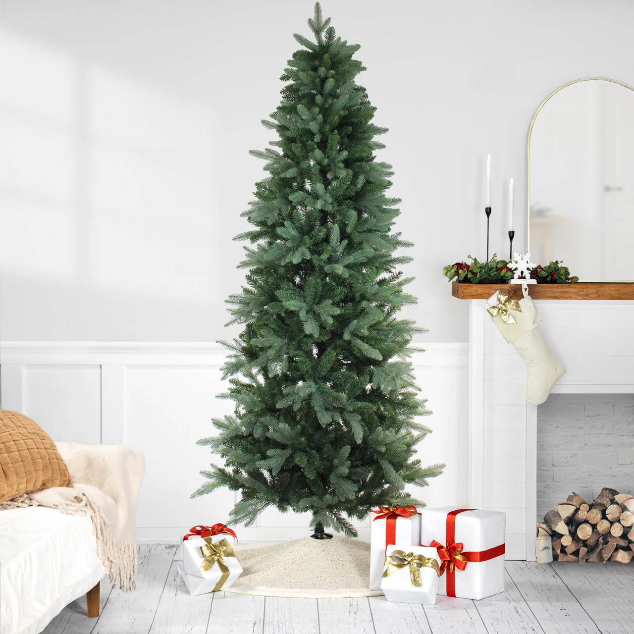 7.5' Green Slim Washington Frasier Fir Artificial Christmas Tree - Unlit 3 7.5' Green Slim Washington Frasier Fir Artificial Christmas Tree - Unlit