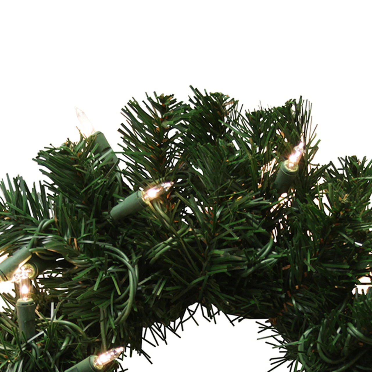 10" Pre-Lit Deluxe Windsor Pine Artificial Christmas Wreath - Clear Lights 4 10" Pre-Lit Deluxe Windsor Pine Artificial Christmas Wreath - Clear Lights - Image 2