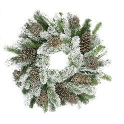Flocked Pine Cone And Twig Ball Artificial Christmas Wreath - 24-Inch, Unlit -Christmas Decoration Store allstate20xdl454 sn gr20b 89905.1675361198