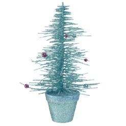 11" Potted Glittered Spike Tabletop Artificial Christmas Tree – Unlit