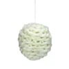 Cream White Knit Hanging Shatterproof Christmas Ball Ornament 7" (175mm)
