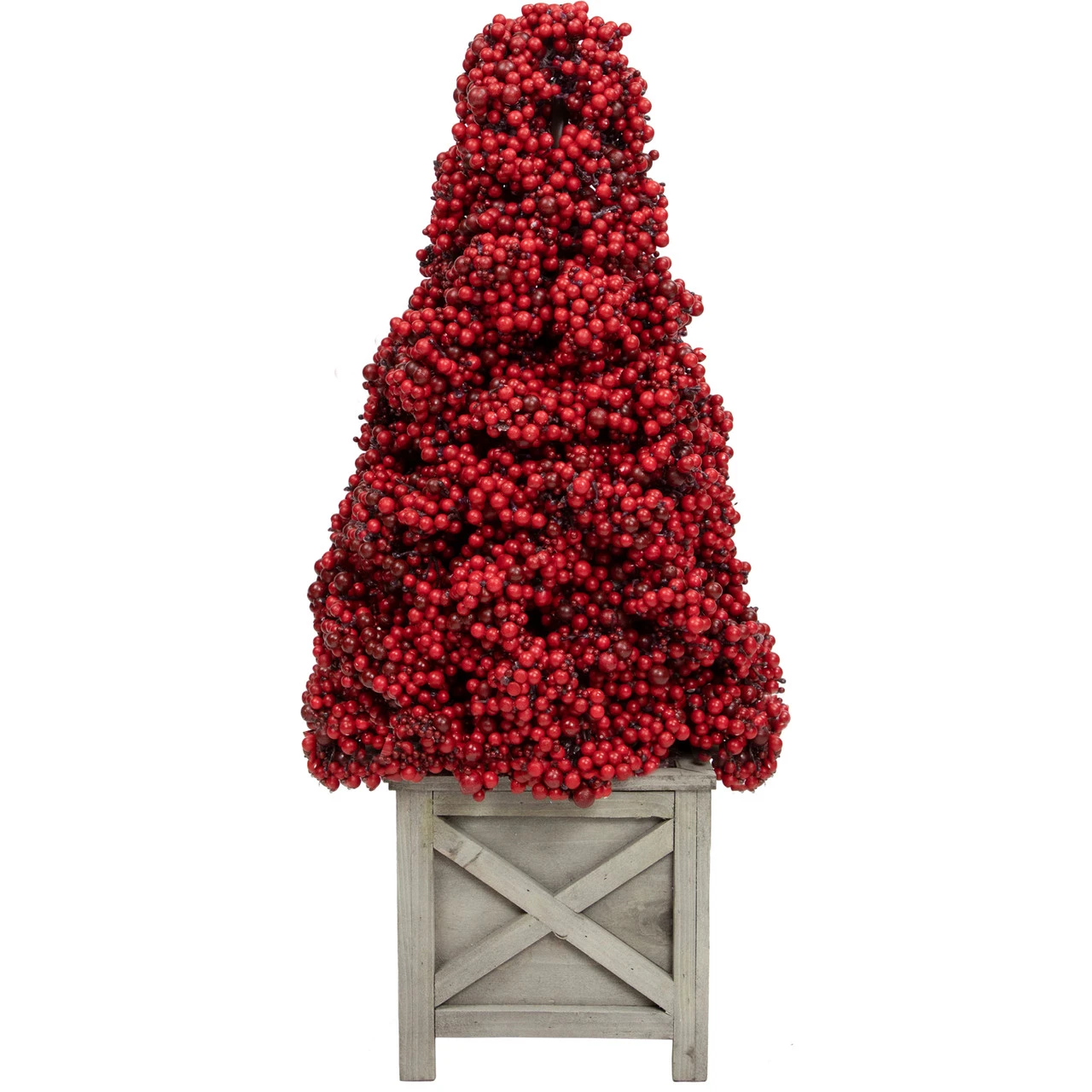 24" Red Berry Cone Potted Christmas Topiary 3 24" Red Berry Cone Potted Christmas Topiary
