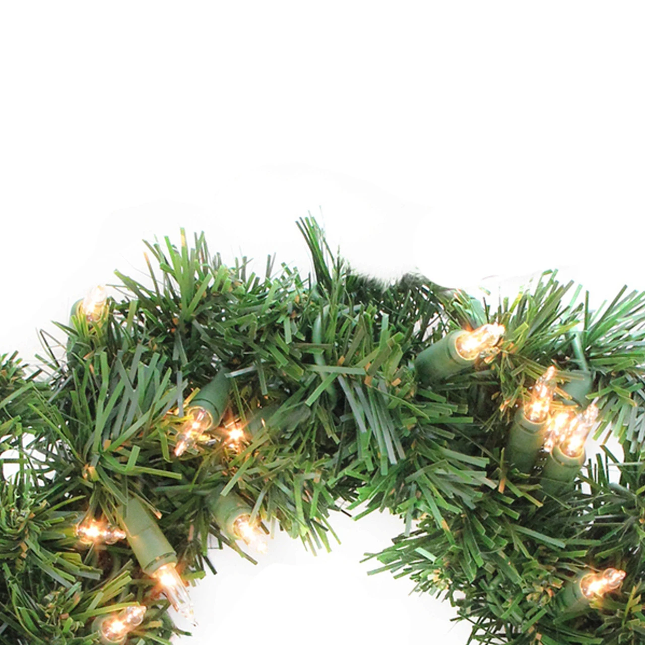 10" Pre-Lit Deluxe Windsor Pine Artificial Christmas Wreath, Clear Lights 5 10" Pre-Lit Deluxe Windsor Pine Artificial Christmas Wreath, Clear Lights - Image 3