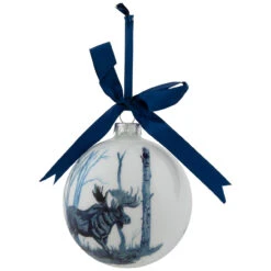 4" White And Blue Moose Glass Christmas Ball Ornament 8 4" White And Blue Moose Glass Christmas Ball Ornament -Christmas Decoration Store alpine20slopes 120cropped 51583.1669835369