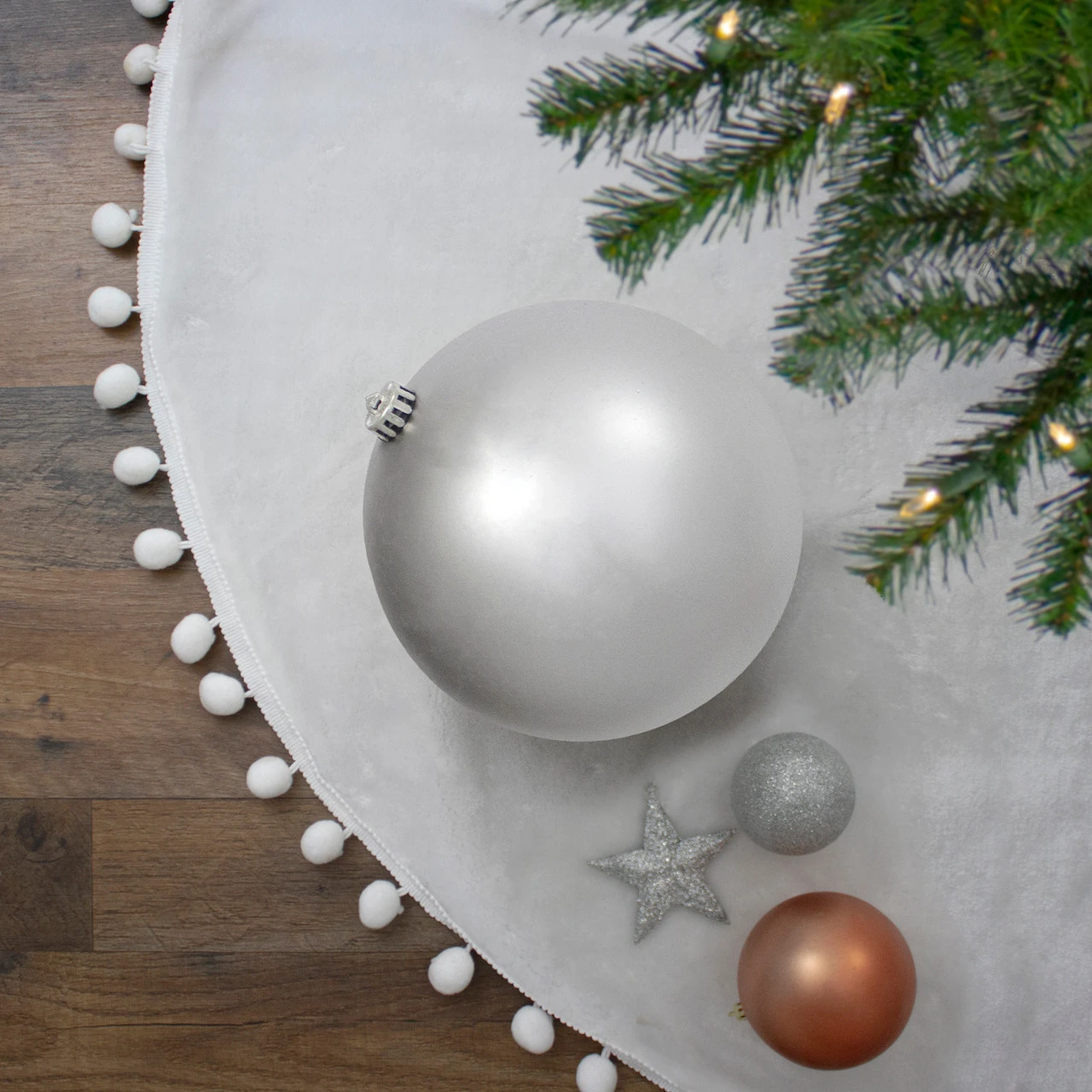 Silver Splendor Shatterproof Matte Christmas Ball Ornament 8" (200mm) 4 Silver Splendor Shatterproof Matte Christmas Ball Ornament 8" (200mm) - Image 2