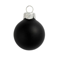 4ct Black Shiny Glass Christmas Ball Ornaments 4.75" (120mm)