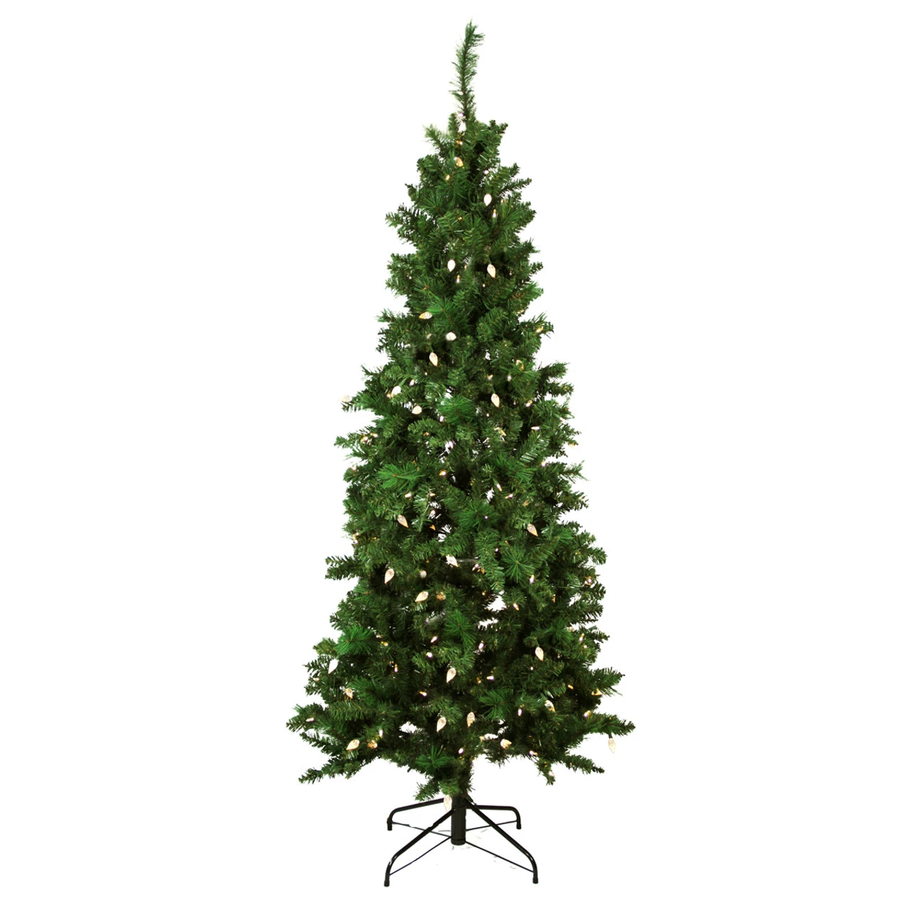 7' Pre-Lit Slim Mixed Long Needle Pine Artificial Christmas Tree - Multicolor LED Lights 3 7' Pre-Lit Slim Mixed Long Needle Pine Artificial Christmas Tree - Multicolor LED Lights