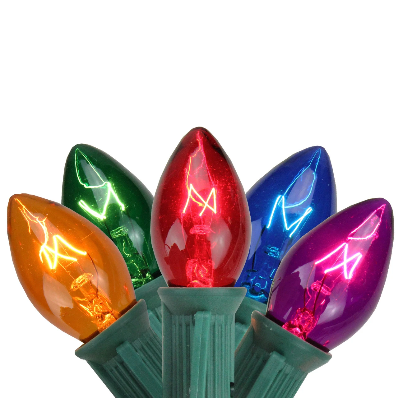 25-Count Multi-Color C7 Christmas Light Set, 24ft Green Wire 4 25-Count Multi-Color C7 Christmas Light Set, 24ft Green Wire - Image 2