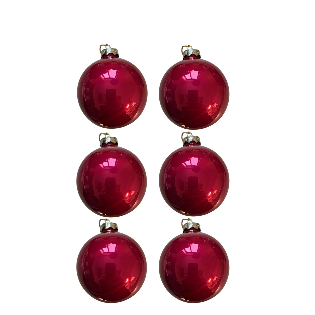 6ct Raspberry Pink Pearl Glass Christmas Ball Ornaments 4" (100mm) 3 6ct Raspberry Pink Pearl Glass Christmas Ball Ornaments 4" (100mm)