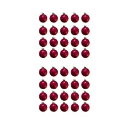 40ct Pearl Raspberry Pink Glass Christmas Ball Ornaments 1.5" (40mm)