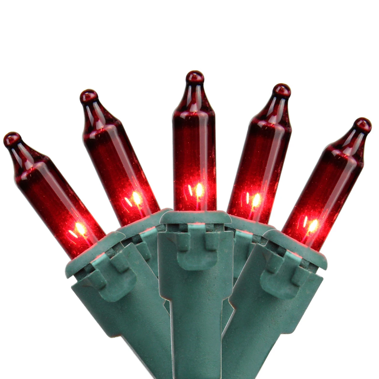 100-Count Red Mini Christmas Lights Set, 20.25ft Green Wire 3 100-Count Red Mini Christmas Lights Set, 20.25ft Green Wire