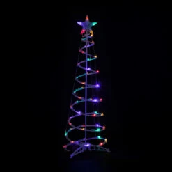 Set Of 2 LED Lighted Multi-Color Outdoor Spiral Christmas Cone Trees 3', 4' 9 Set Of 2 LED Lighted Multi-Color Outdoor Spiral Christmas Cone Trees 3', 4' -Christmas Decoration Store brightstar masswhiteicicle plug 25015.1667530329