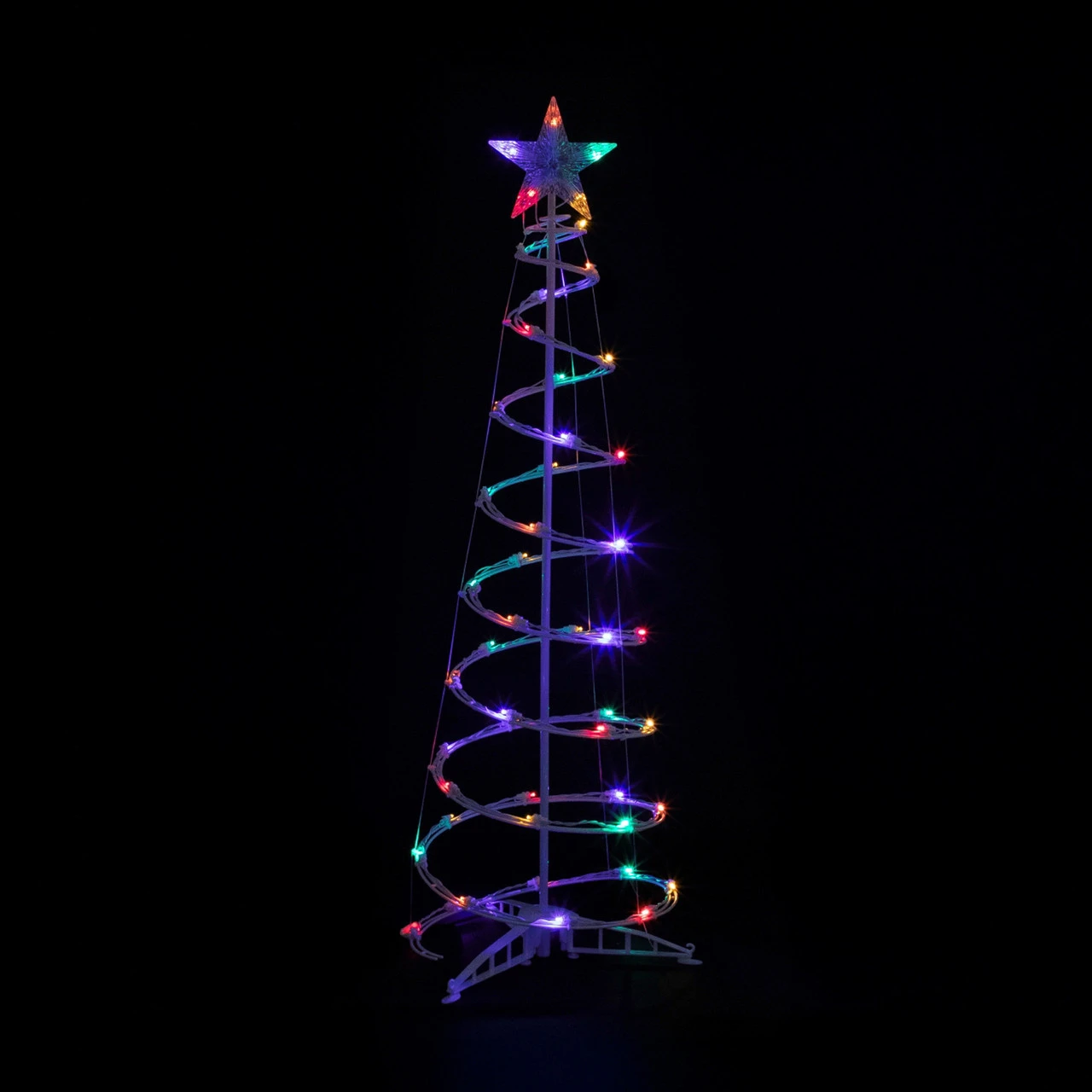 Set Of 2 LED Lighted Multi-Color Outdoor Spiral Christmas Cone Trees 3', 4' 6 Set Of 2 LED Lighted Multi-Color Outdoor Spiral Christmas Cone Trees 3', 4' - Image 4