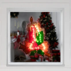 17" Lighted Holographic Candle Christmas Window Silhouette Decoration 7 17" Lighted Holographic Candle Christmas Window Silhouette Decoration -Christmas Decoration Store britestar 36 560 77 3 94232.1667575610
