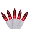 100-Count Red Mini Christmas Light Set, 49.6ft White Wire