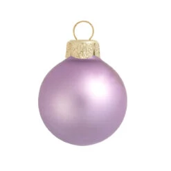 40ct Soft Lavender Purple Matte Glass Christmas Ball Ornaments 1.5" (40mm)