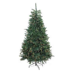 6.5' Pre-Lit Full Artificial Northern Pine Christmas Tree - Clear Lights