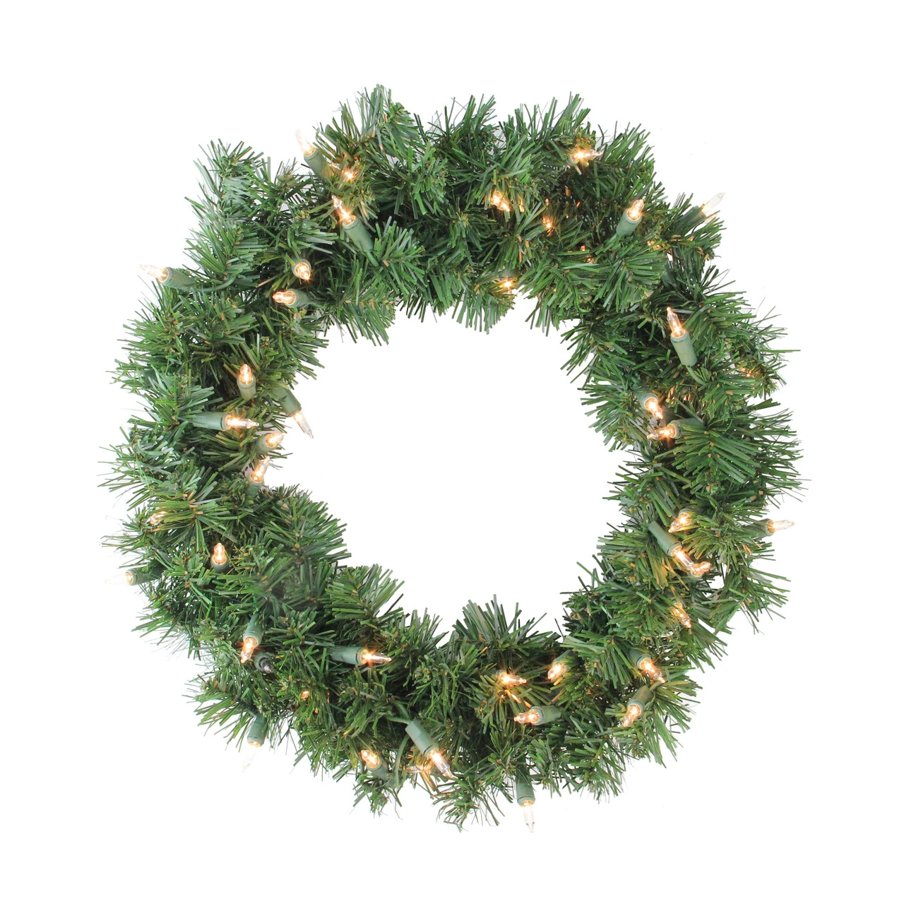 16" Pre-Lit Deluxe Windsor Pine Artificial Christmas Wreath, Clear Lights 3 16" Pre-Lit Deluxe Windsor Pine Artificial Christmas Wreath, Clear Lights