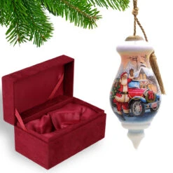 6” Santa Delivery Gift Christmas Glass Ornament 8 6” Santa Delivery Gift Christmas Glass Ornament -Christmas Decoration Store dacf 1610082 3 96602.1667620404