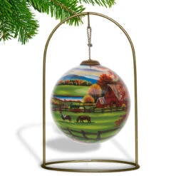 4” Idyllic Fall Scenery Hand Painted Mouth Blown Glass Hanging Christmas Round Ornament 8 4” Idyllic Fall Scenery Hand Painted Mouth Blown Glass Hanging Christmas Round Ornament -Christmas Decoration Store dacf 1710488 3 30446.1667620516