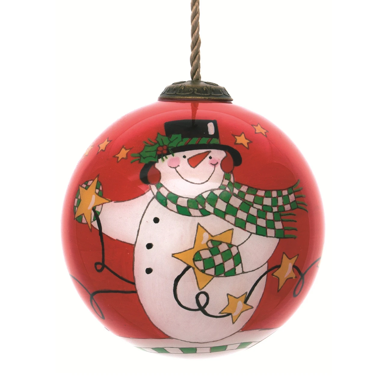 3" Twinkle Snowman Christmas Glass Ball Hanging Ornament 3 3" Twinkle Snowman Christmas Glass Ball Hanging Ornament