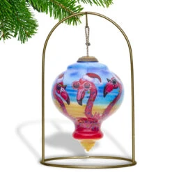 3.75” Pink And Blue Flamingos Hand Painted Mouth Blown Glass Hanging Christmas Ornament 10 3.75” Pink And Blue Flamingos Hand Painted Mouth Blown Glass Hanging Christmas Ornament -Christmas Decoration Store dacf 1812001 4 17757.1667620518