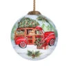 3" White And Green Holiday Wagon Hand Painted Round Glass Hanging Christmas Ornament 1 3" White And Green Holiday Wagon Hand Painted Round Glass Hanging Christmas Ornament -Christmas Decoration Store dacf 1911039 1 76555.1667528328