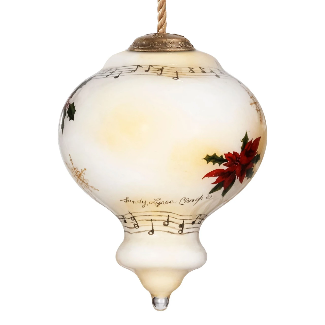 3.75" White And Black Christmas Piano Glass Ornament 5 3.75" White And Black Christmas Piano Glass Ornament - Image 3