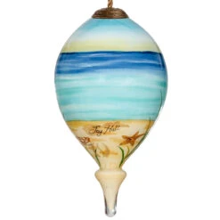4.75” Ivory And Blue Beach Glass Hanging Christmas Ornament 9 4.75” Ivory And Blue Beach Glass Hanging Christmas Ornament -Christmas Decoration Store dacf 1911078 3 80112.1667620509