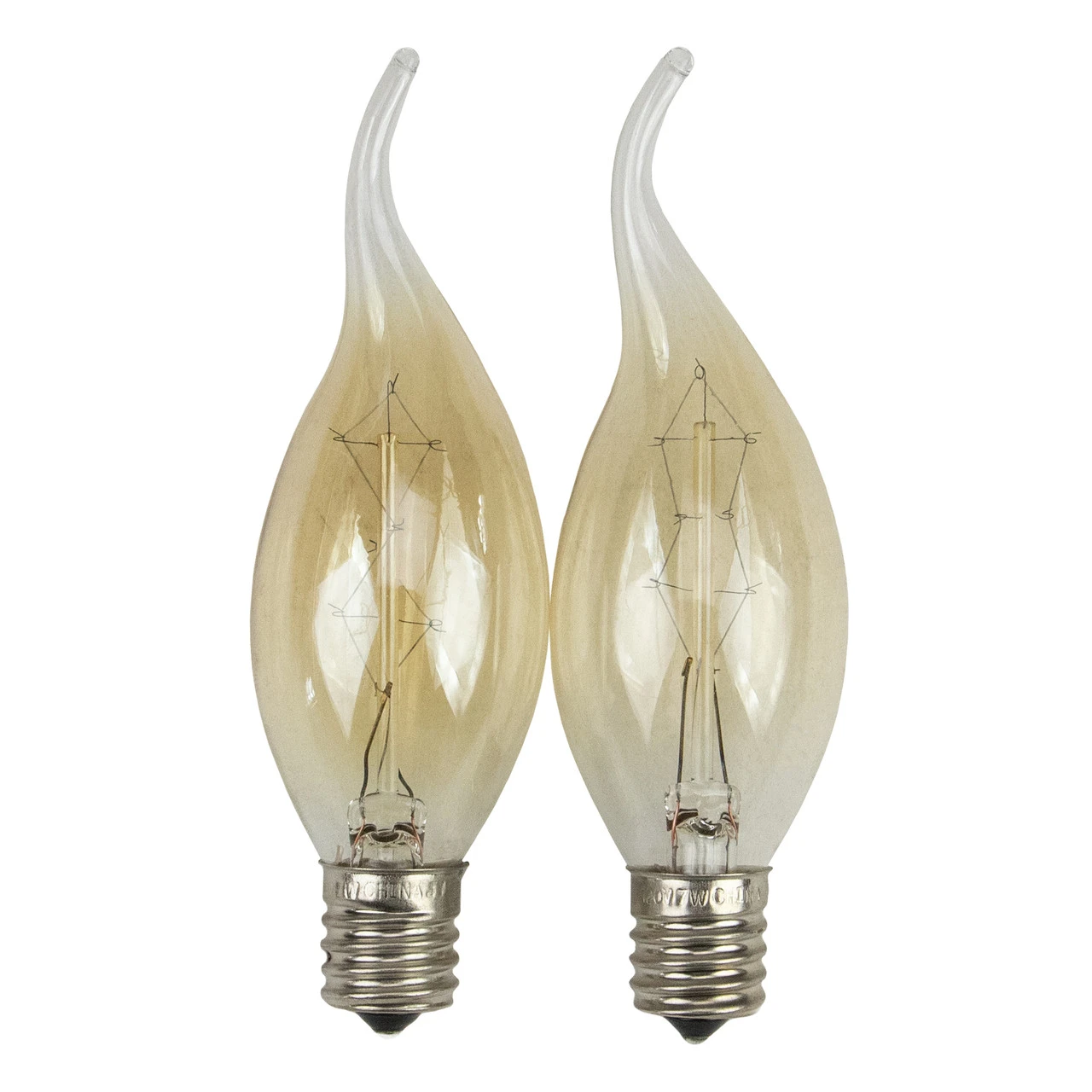 Pack Of 2 Cleveland Vintage Lighting Edison Style E17 Base Flame Candlestick Bulbs - 7 Watts 3 Pack Of 2 Cleveland Vintage Lighting Edison Style E17 Base Flame Candlestick Bulbs - 7 Watts