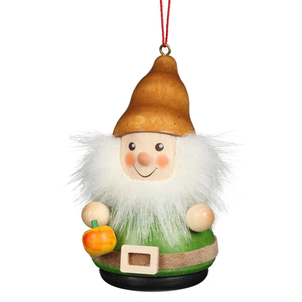 4" Brown And White Christian Ulbricht Gnome With Apple Ornament Decoration 3 4" Brown And White Christian Ulbricht Gnome With Apple Ornament Decoration