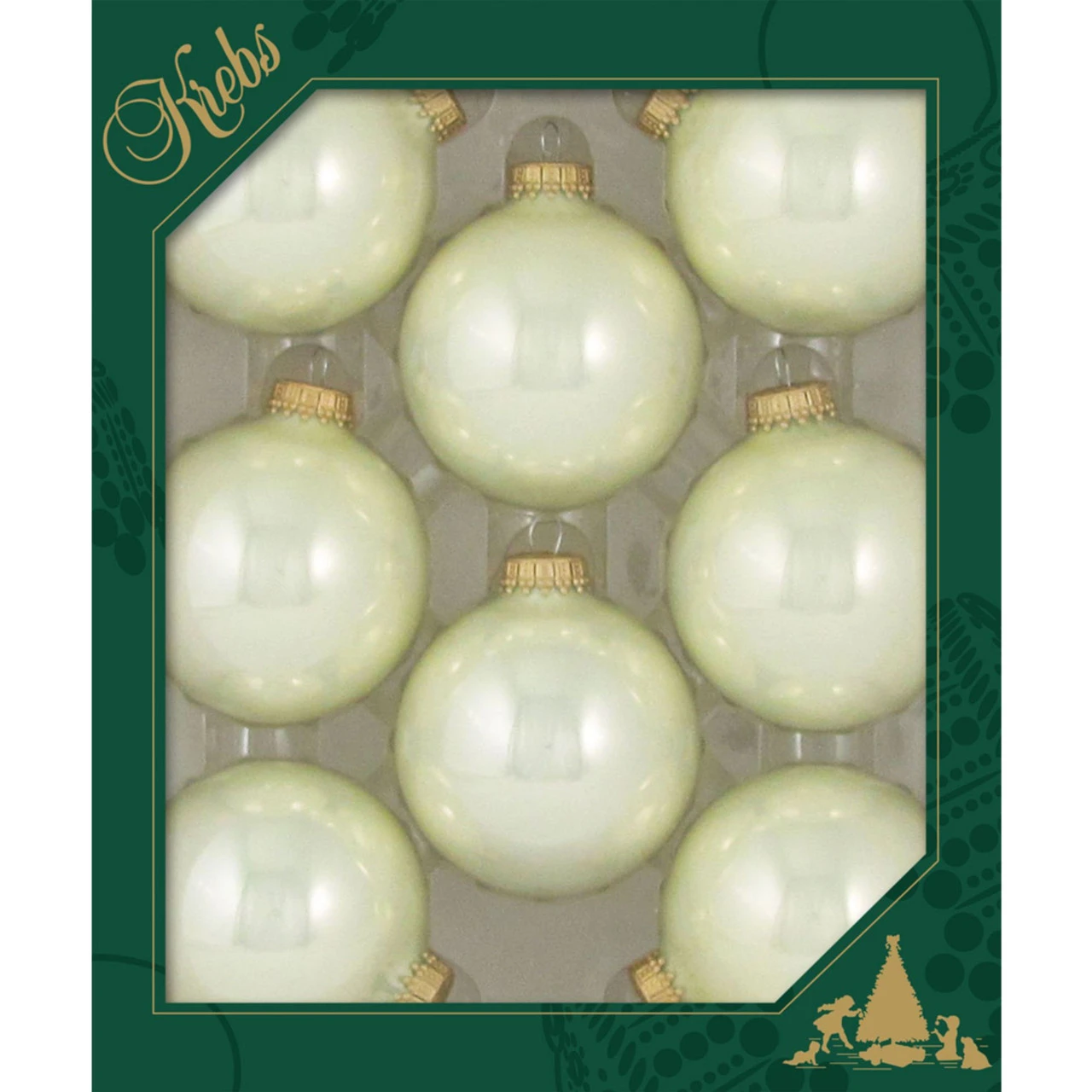 8ct Pearl Shiny Glass Christmas Ball Ornaments 2.5" (67mm) 4 8ct Pearl Shiny Glass Christmas Ball Ornaments 2.5" (67mm) - Image 2