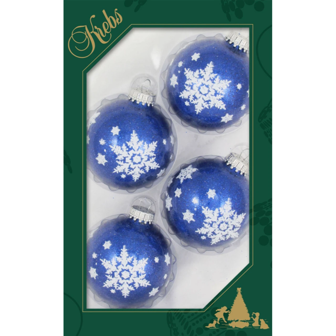 4ct Blue And White Snowflakes Glitter Christmas Ball Ornaments 2.5" (67mm) 3 4ct Blue And White Snowflakes Glitter Christmas Ball Ornaments 2.5" (67mm)
